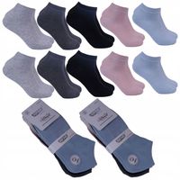 10x SKARPETY DAMSKIE Stopki bawełniane ~ BIAŁE, CZARNE, KOLOROWE~ 38-42