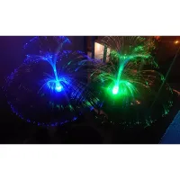 2x Podwójna meduza solarna fontanna kolorowego światła lampa wbijana