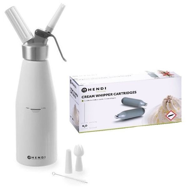 SYFON DO BITEJ ŚMIETANY 0.5L + 24 NABOJE | HENDI zdjęcie 1