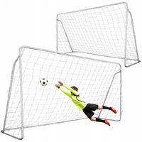 Zestaw 2x duża bramka piłkarska dla dzieci przenośna metalowa piłki