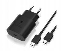 Oryginalna Szybka Ładowarka Samsung 25W TA800 + Kabel USB-C na USB-C Czarny