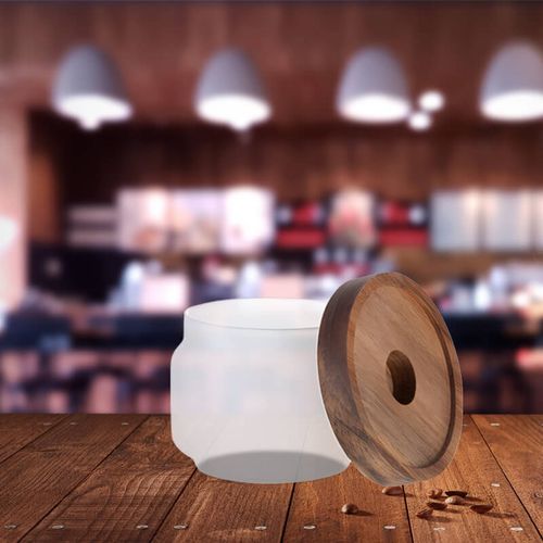 Pojemnik szklany 250 ml z drewnianą przykrywką z Twoim nadrukiem na Arena.pl