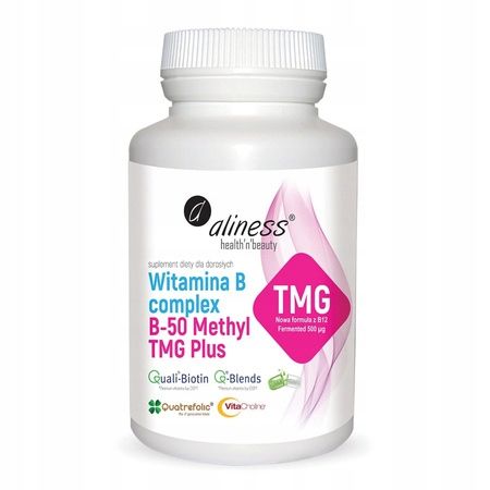 2x Aliness WITAMINA B-50 Methyl Complex 100 kaps Cholina Tiamina B12 zdjęcie 2
