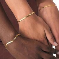 BRANSOLETKA ZŁOTA STAL CHIRURGICZNA ŻMIJKA KLASYCZNA POZŁACANA