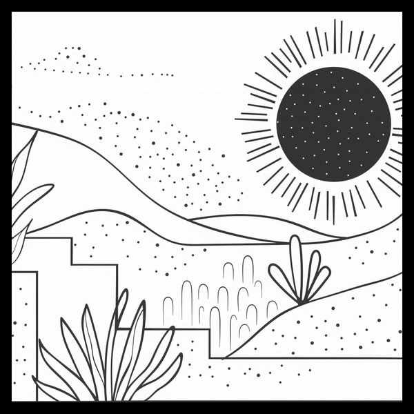 Plakat 50x50cm Linearny Pejzaż zdjęcie 2