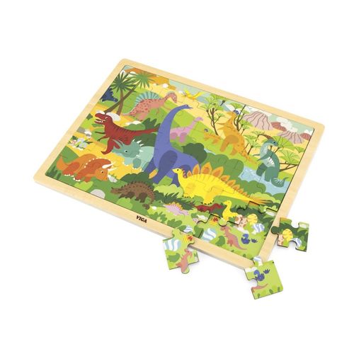 Viga 44584 Puzzle na podkładce 48 elementów - poznajemy dinozaury na Arena.pl