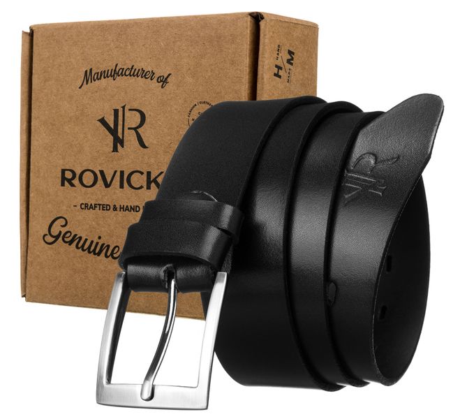 pasek męski skórzany rns-110 black zdjęcie 1