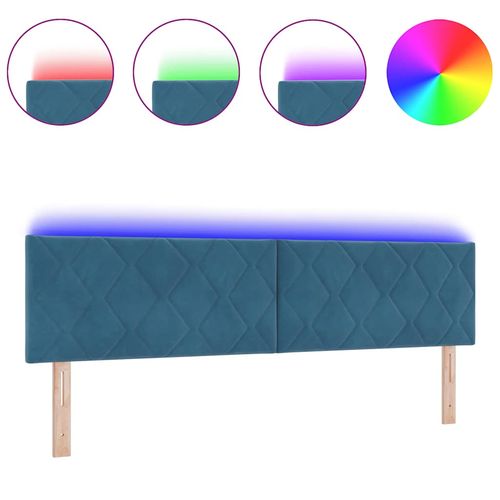 Wezgłowie LED Ze LED Lights Geometric granatowy 180 cm Aksamit na Arena.pl