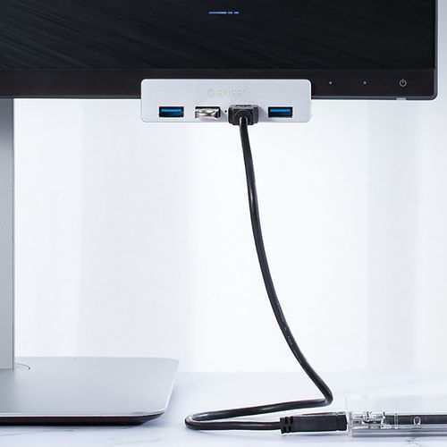 Hub rozdzielacz MH4PU na zacisk do biurka monitora 4x USB-A - srebrny na Arena.pl