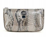 Monnari - mała kosmetyczka damska beżowo-srebrny wąż CSM0110