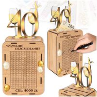 ŚMIESZNY PREZENT NA 40 URODZINY DLA KOBIETY MĘŻCZYZNY SKARBONKA WYKREŚLANA