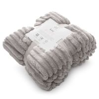 Koc 70x160 SOFT beżowy mikroflano puszysty 300gsm