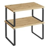 Półki kuchenne na blat 2 szt dąb artisan czarne organizer