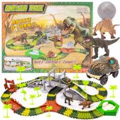 Tor wyścigowy samochodowy dla dzieci Duży Dinozaur 196 el Dinozaury Auto