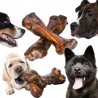 Duża kość dla psa wołowa z mięsem naturalny gryzak suszony przysmak 5 sztuk