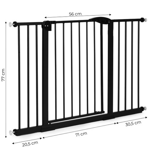 Bramka barierka zabezpieczająca 74-132 cm na schody i drzwi stal czarna na Arena.pl