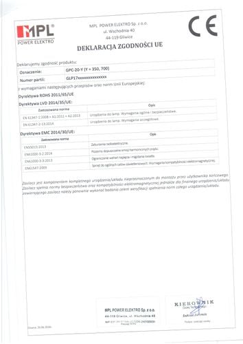 GPC-20-700: Driver prądowy700mA/3-28V, CC, non-PFC, IP67 plastic na Arena.pl