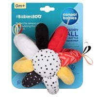 CANPOL BABIESBOO Sensoryczna pluszowa piłka z grzechotką i piszczkiem
