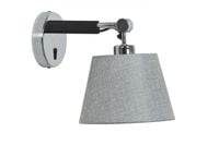 Sypialniana lampa ścienna Zyta AZ2491 Azzardo z tkaniny szara chrom