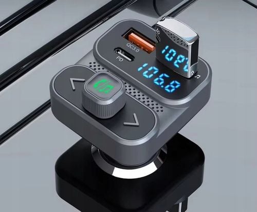 TRANSMITER FM BLUETOOTH 5.3 DRMZ SZYBKA ŁADOWARKA QC3.0 PD 36W USB na Arena.pl