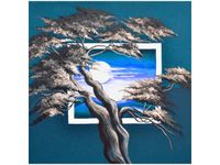 50X50CM LAZUROWY ZACHÓD SŁOŃCA OBRAZ