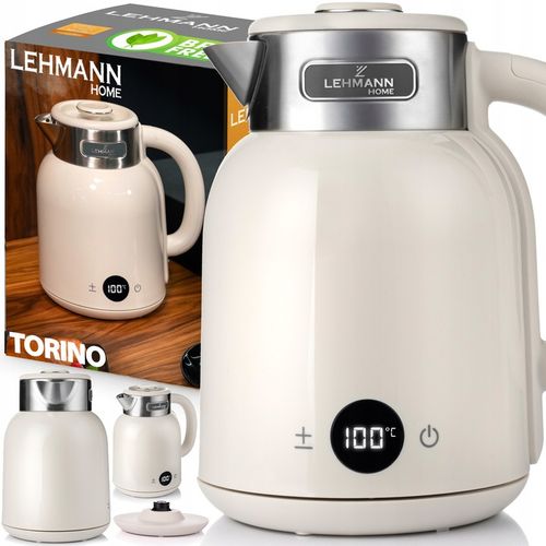 CZAJNIK ELEKTRYCZNY BEZPRZEWODOWY STALOWY RETRO DŹWIĘK BEŻOWY 2200W 1,5L na Arena.pl