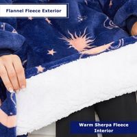 BLUZA Z KAPTUREM OVERSIZE KOC KOCOBLUZA MIĘKKA CIEPŁA PLUSZOWA SHERPA 102cm