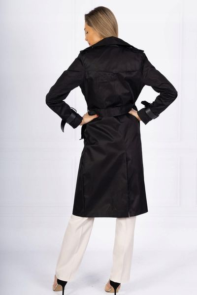 Płaszcz trencz prochowiec czarny długi s-2xl na wiosnę zdjęcie 8