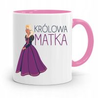 Kubek Różowy Prezent Dla Mamy Królowa Matka Z Nadrukiem Ze Zdjęciem