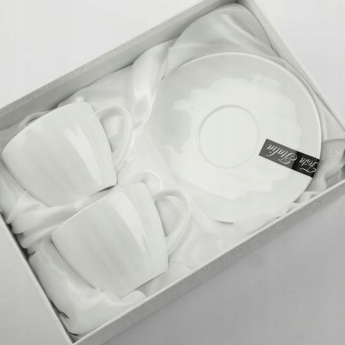 ZESTAW FILIŻANEK Z TALERZYKAMI NA PREZENT 100 ML PORCELANA DO KAWY HERBATY na Arena.pl
