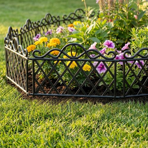 Płotek ogrodowy czarny 48x27 cm 8 szt. na Arena.pl