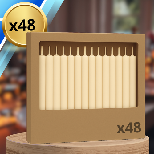 świece stołowe 48 szt. | klasyczne świece białe do świecznika na Arena.pl