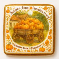 CIASTKO LUKROWANE OLD PUMPKIN WAGON ROZ.S KWADRAT JESIEŃ RĘCZNIE ROBIONE