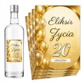 Naklejki na butelki Wódkę urodzinową na urodziny 18 20 30 40 50 60 70 -8szt