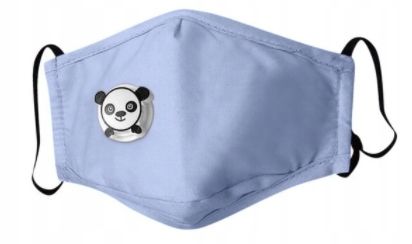 DLA DZIECI Maska PANDA NIEBIESKA + 3x FILTR PM 2.5 zdjęcie 1