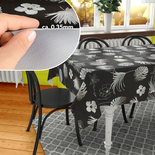 Obrus Cerata na Stół Prostokątny Zmywalny Czarny Wodoodporny 140x200 cm na Arena.pl