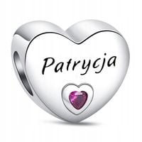 Zawieszka SREBRO 925 Koralik Charms Imię Patrycja Serce