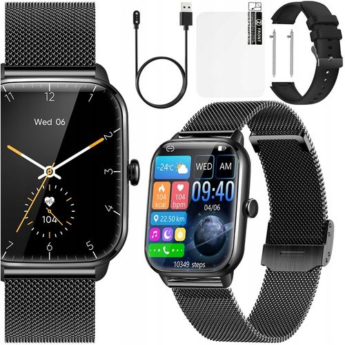 SMARTWATCH ZEGAREK DAMSKI ROZMOWY MENU PL PULS SPORT 2 PASKI SMART WATCH na Arena.pl