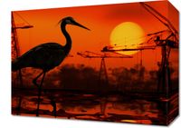 Obraz 40x30cm Zmierzch Industrialny Żurawia