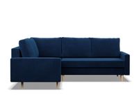 Duży narożnik, lewy, MILO, velvet, 223x172x92 cm, granatowy | TYLETEGOTU