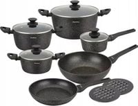 KOMPLET GARNKÓW MARMUROWYCH 2x PATELNIA Rondel GARNKI Duży ZESTAW