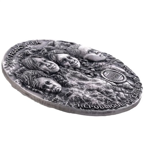 Cameroon: Rebel Time - Capoeira kolorowany 2 uncje Srebra 2023 Antiqued Coin na Arena.pl