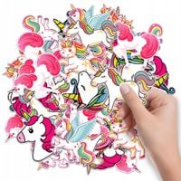 NAKLEJKI NA ZESZYT NALEPKA Z POSTACIAMI JEDNOROŻEC UNICORN WZORY 6 SZT