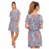 MODNA SUKIENKA DAMSKA KRÓTKA ELASTYCZNA W ORIENTALNY WZÓR NA LATO MORAJ S/M