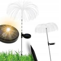 LAMPA SOLARNA MEDUZA 2SZT OGRODOWA LED LAMPKA WBIJANA światłowodowa biały