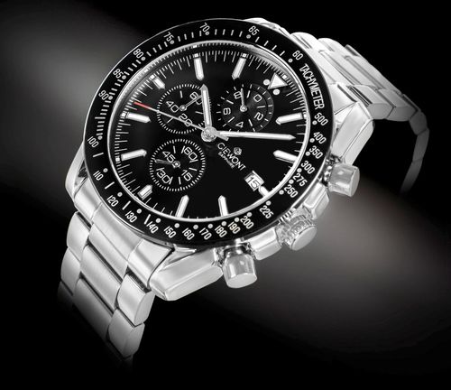 zegarek męski giewont chronograph sapphire srebrno czarny gw8720-b2 na Arena.pl