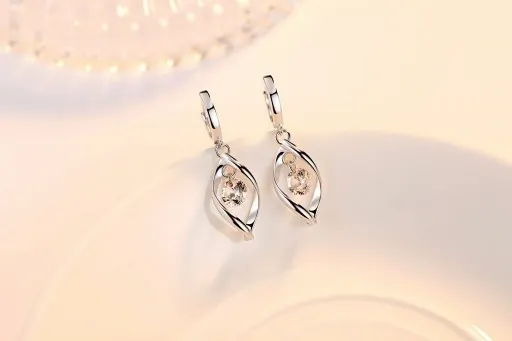 KOLCZYKI SREBRNE 925 KRYSZTAŁ PREZENT DLA KOBIETY STAL CHIRURGICZNA GRAWER zdjęcie 15