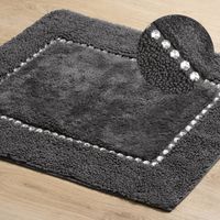 Dywanik łazienkowy bawełniany z kryształkami CHIC 60X90 stalowy