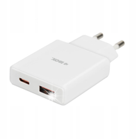 Ładowarka sieciowa iBOX C-43 Slim USB A+C 30W kabel USB-C do USB-C biała