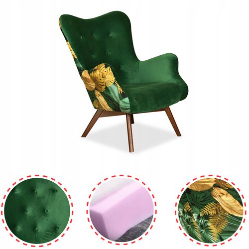 Fotel skandynawski uszak Luna Print Duo Family meble do biblioteki czytelni na Arena.pl